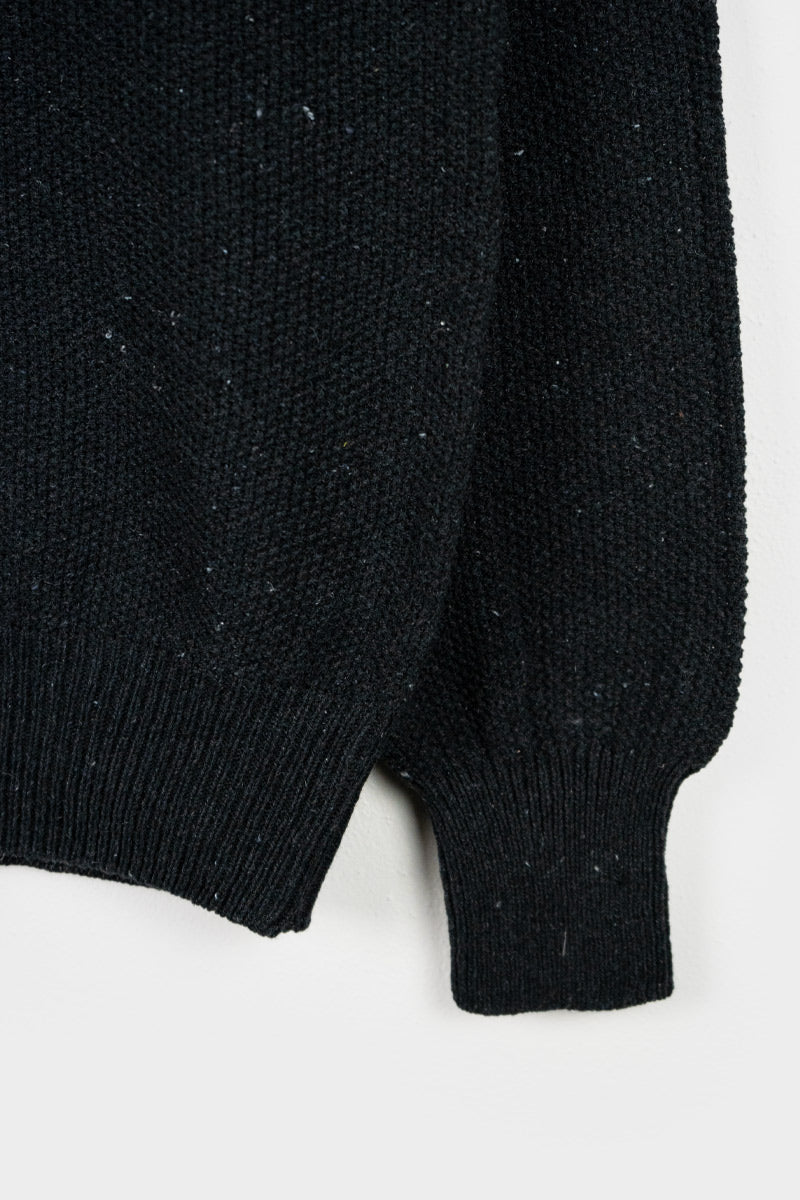 Pull fin noir en Coton recyclé Gino