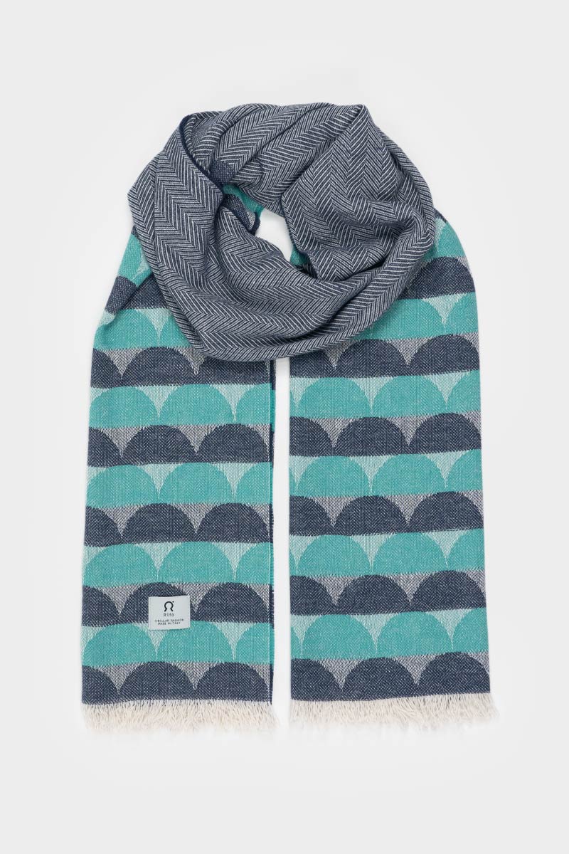 Châle en coton recyclé Pop Turquoise