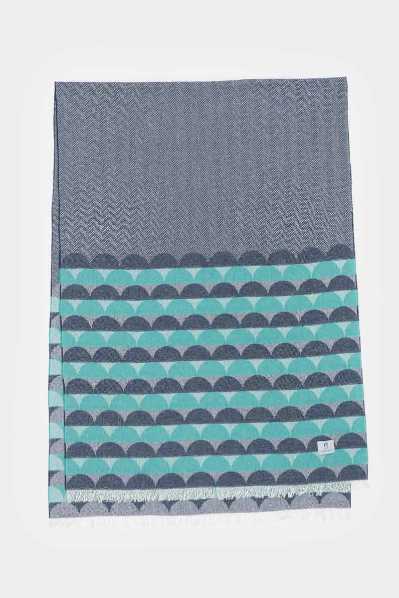 Châle en coton recyclé Pop Turquoise