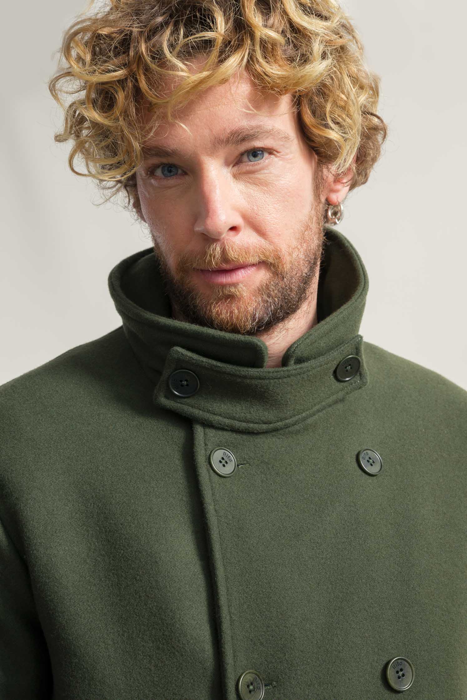 Manteau Homme en laine recyclée ACHAB kaki