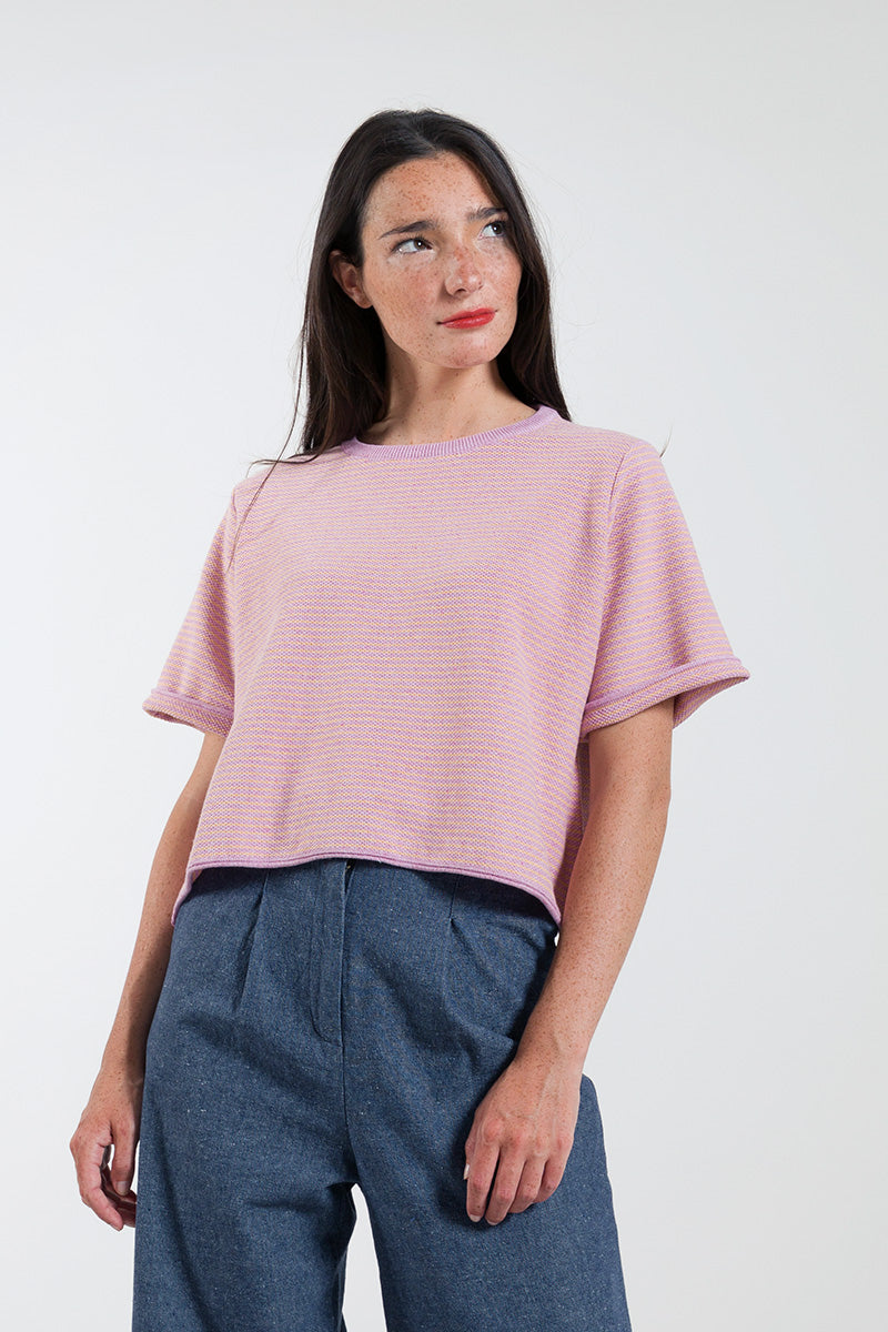 Top ample en coton Gil violet