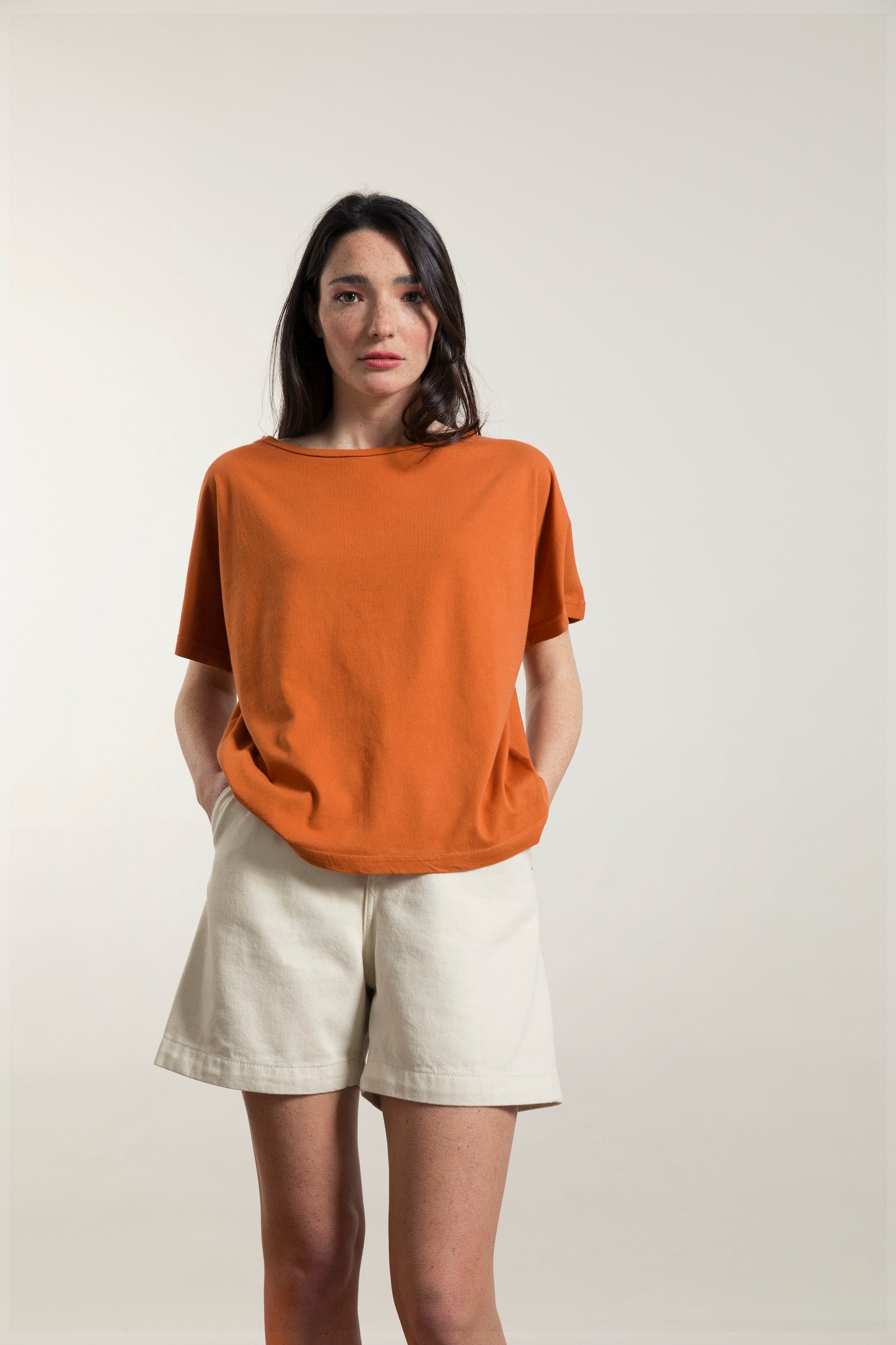 T-shirt oversize en coton bio Loulou orange