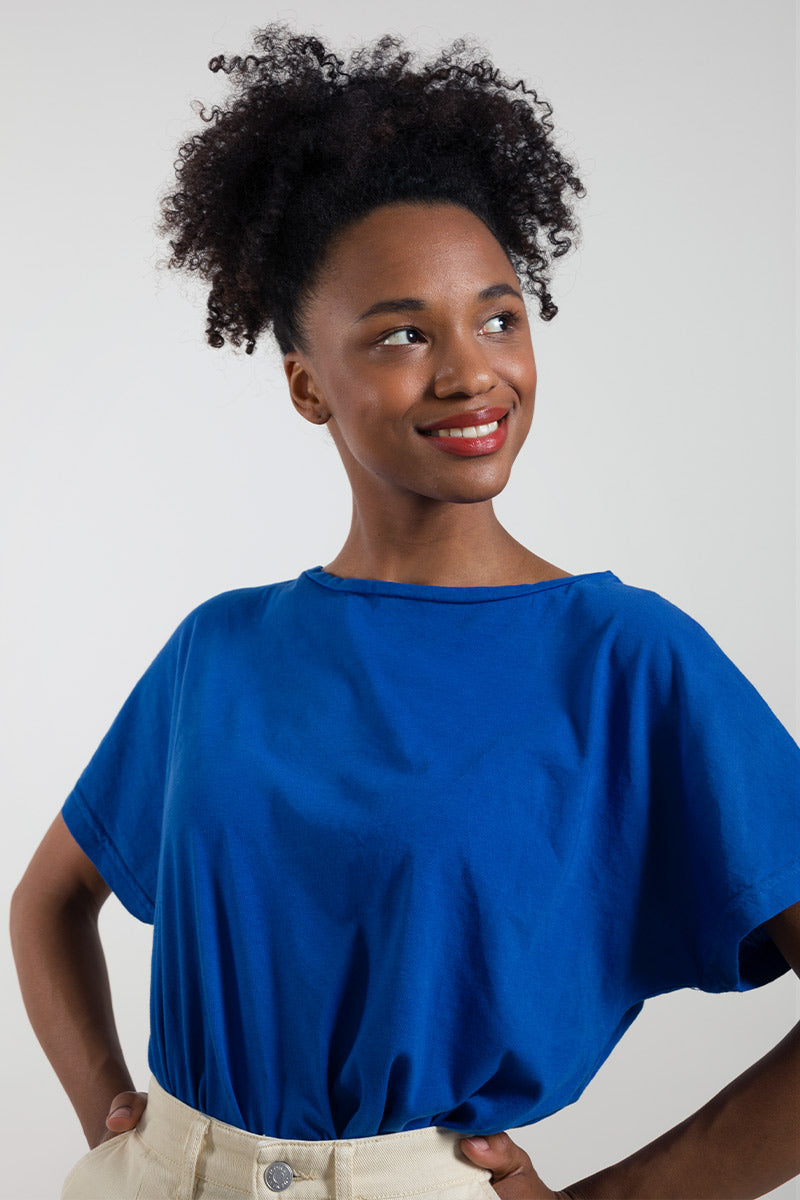 T-shirt oversized en coton bio Loulou bleu