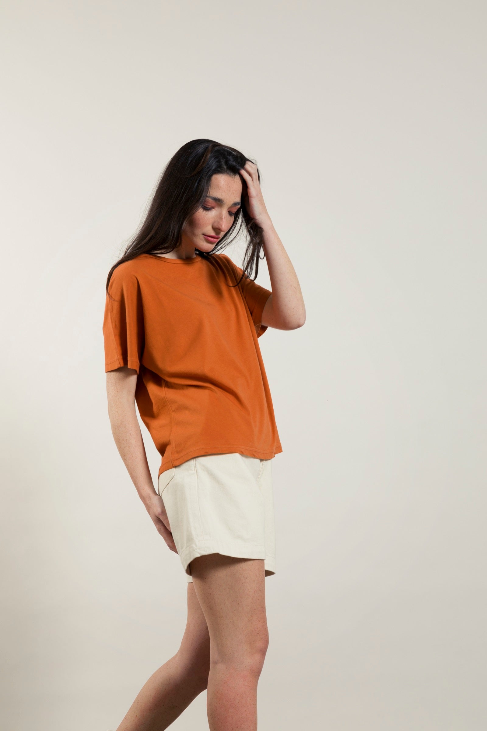 T-shirt oversize en coton bio Loulou orange