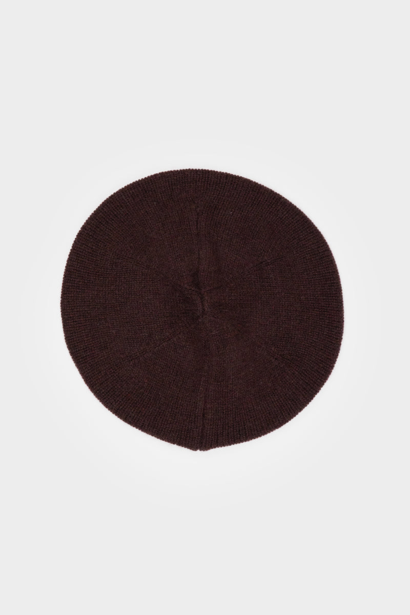Béret femme marron en cachemire recyclé