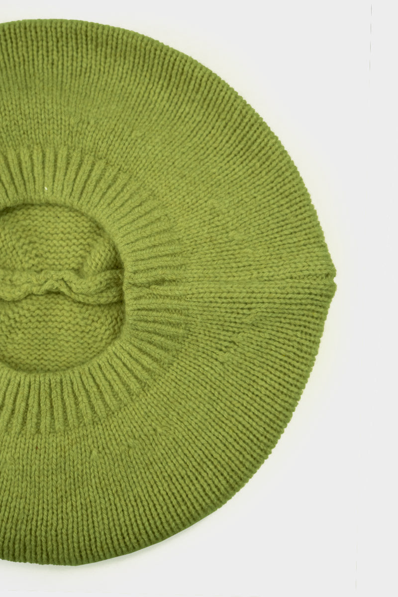 Béret en cachemire recyclé Nive vert