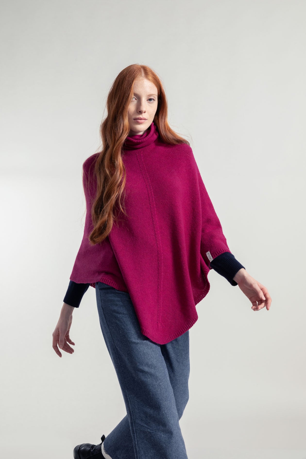 Poncho cachemire Elisabetta Fuchsia