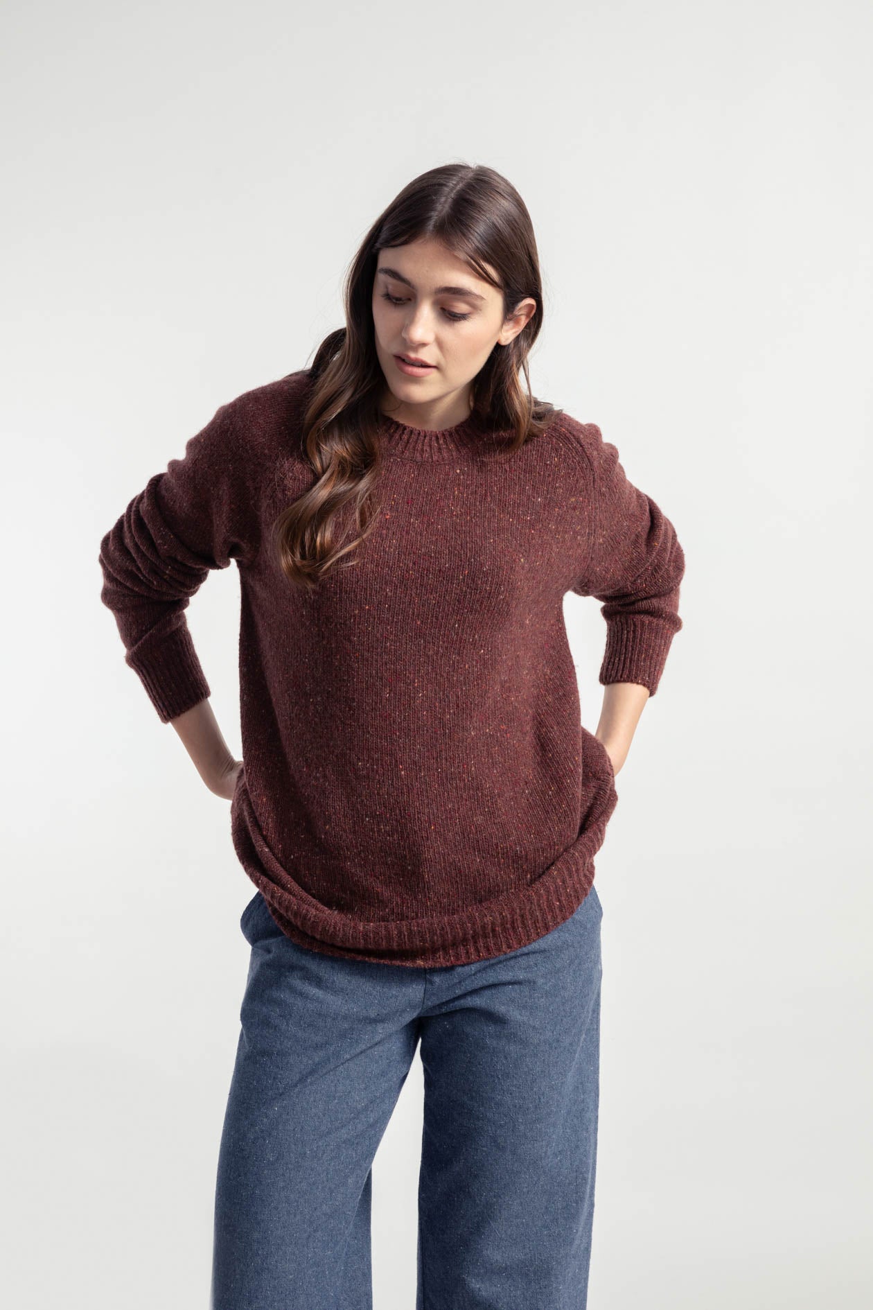 Pull unisexe en cachemire recyclé Alfredo Bordeaux