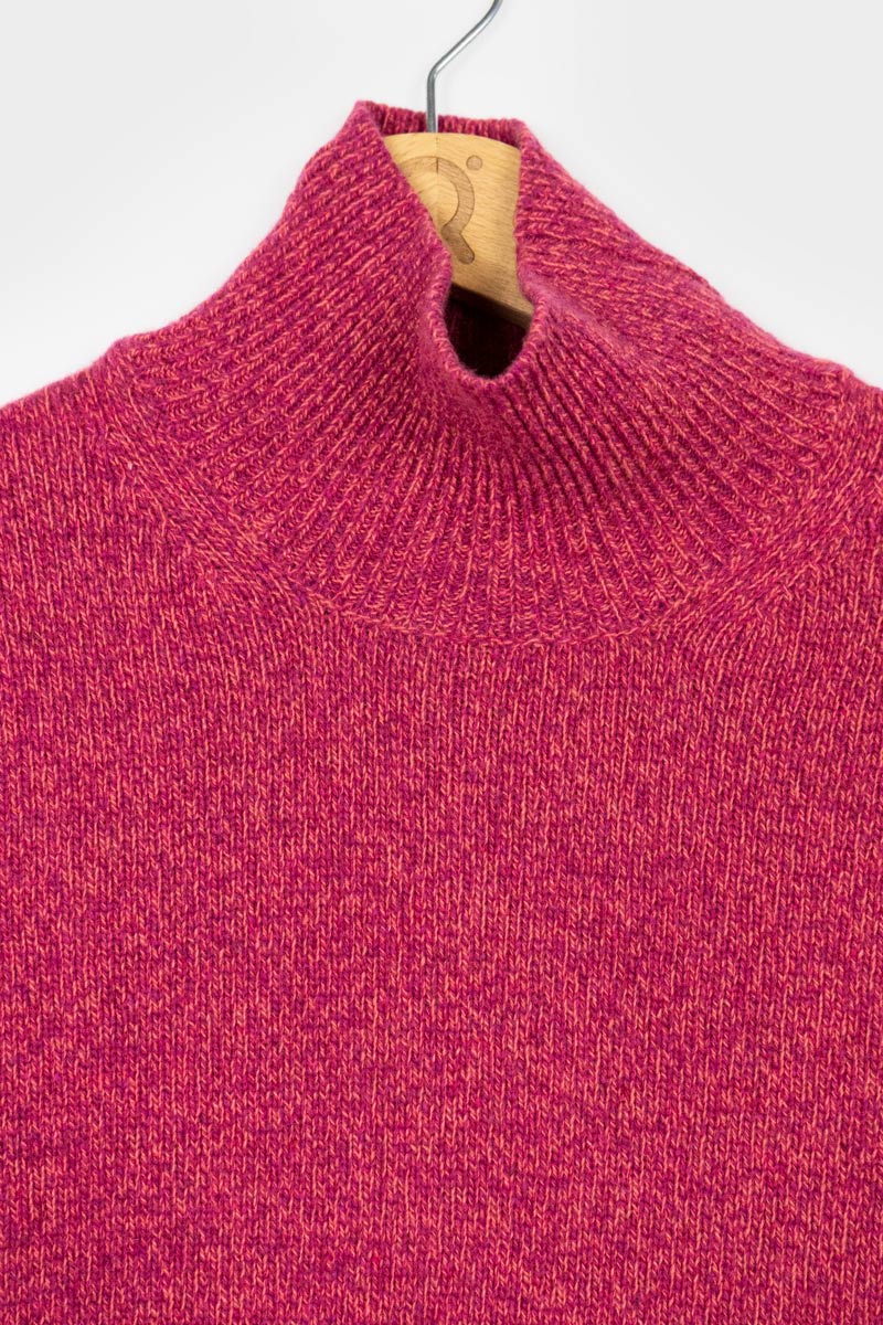 Pull femme col roulé Ada Rose chiné 