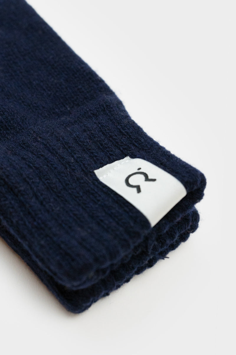 Gants femme cachemire recyclé Anita marine