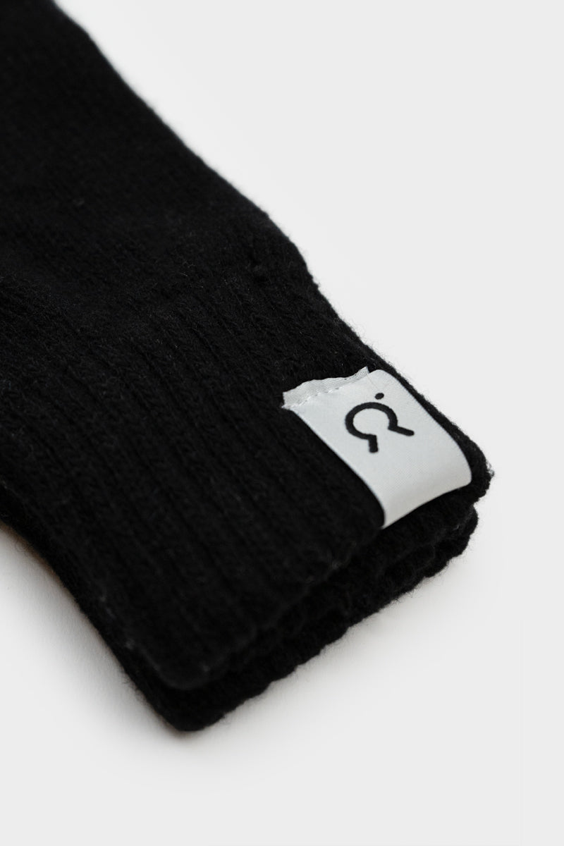 Gants femme cachemire recyclé Anita noir