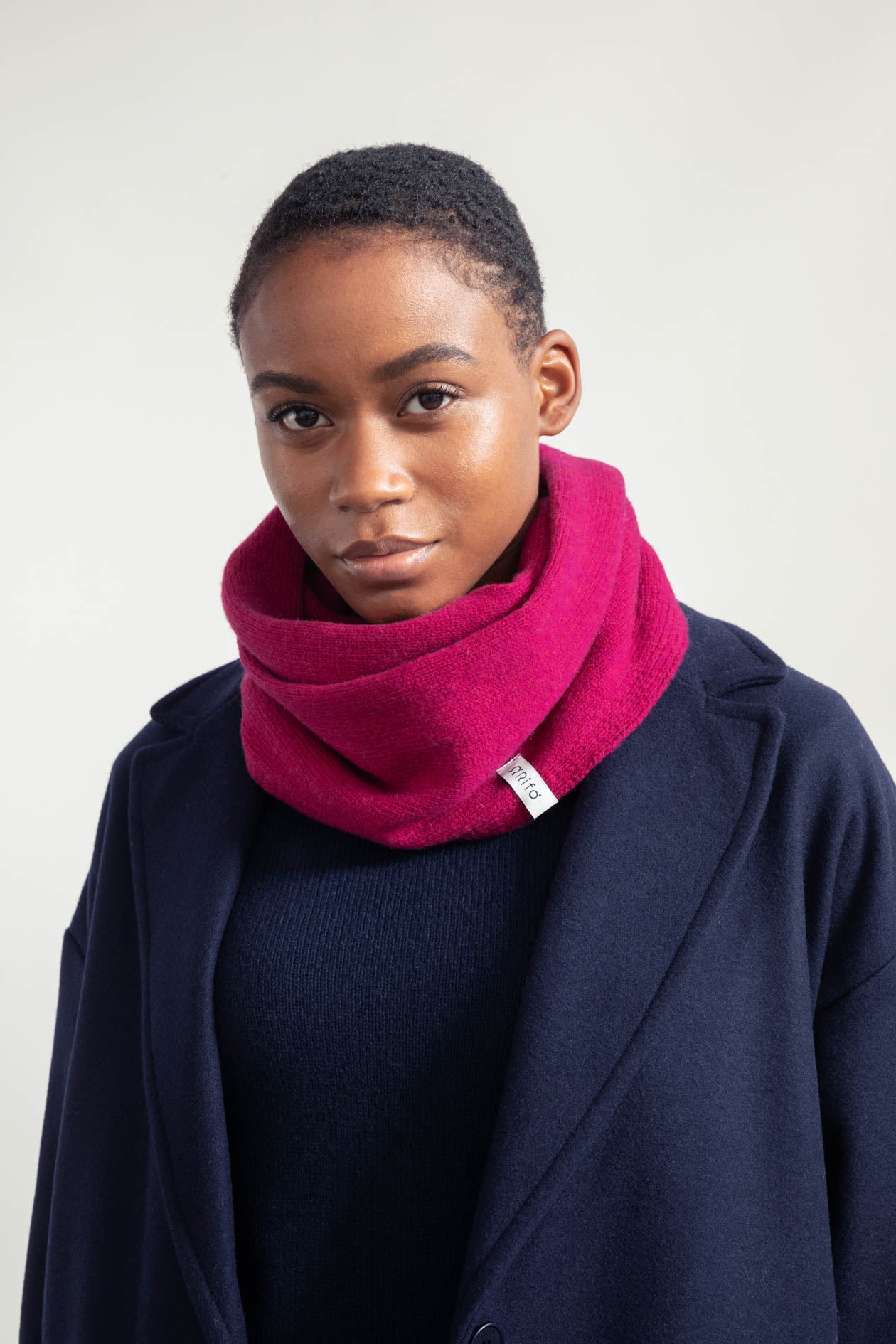 Recycled Wool Neck Warmer Mima Fuchsia