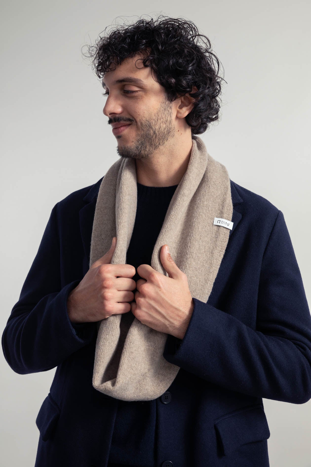 Halswärmer aus recycelter Wolle Mima Beige