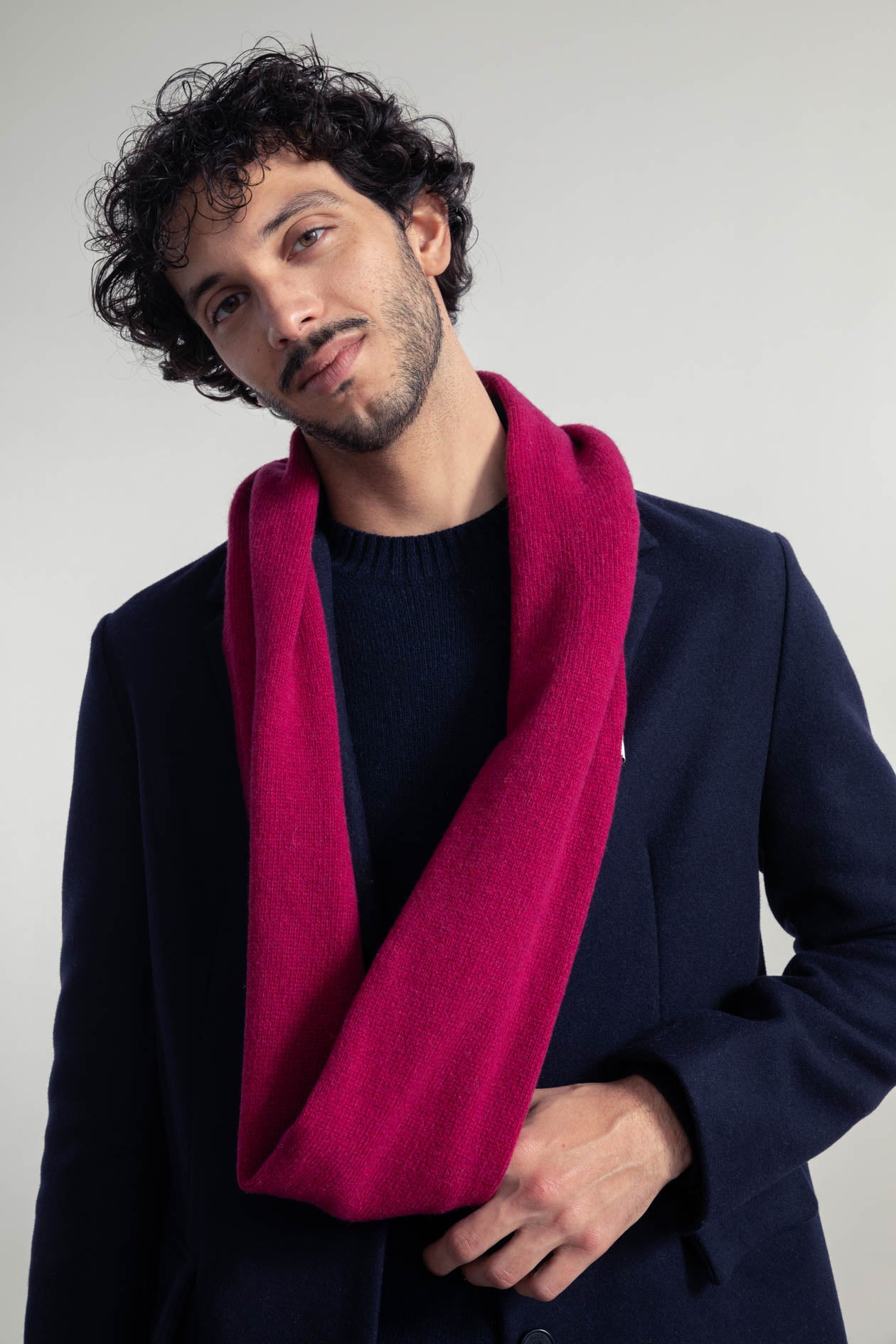 Recycled Wool Neck Warmer Mima Fuchsia