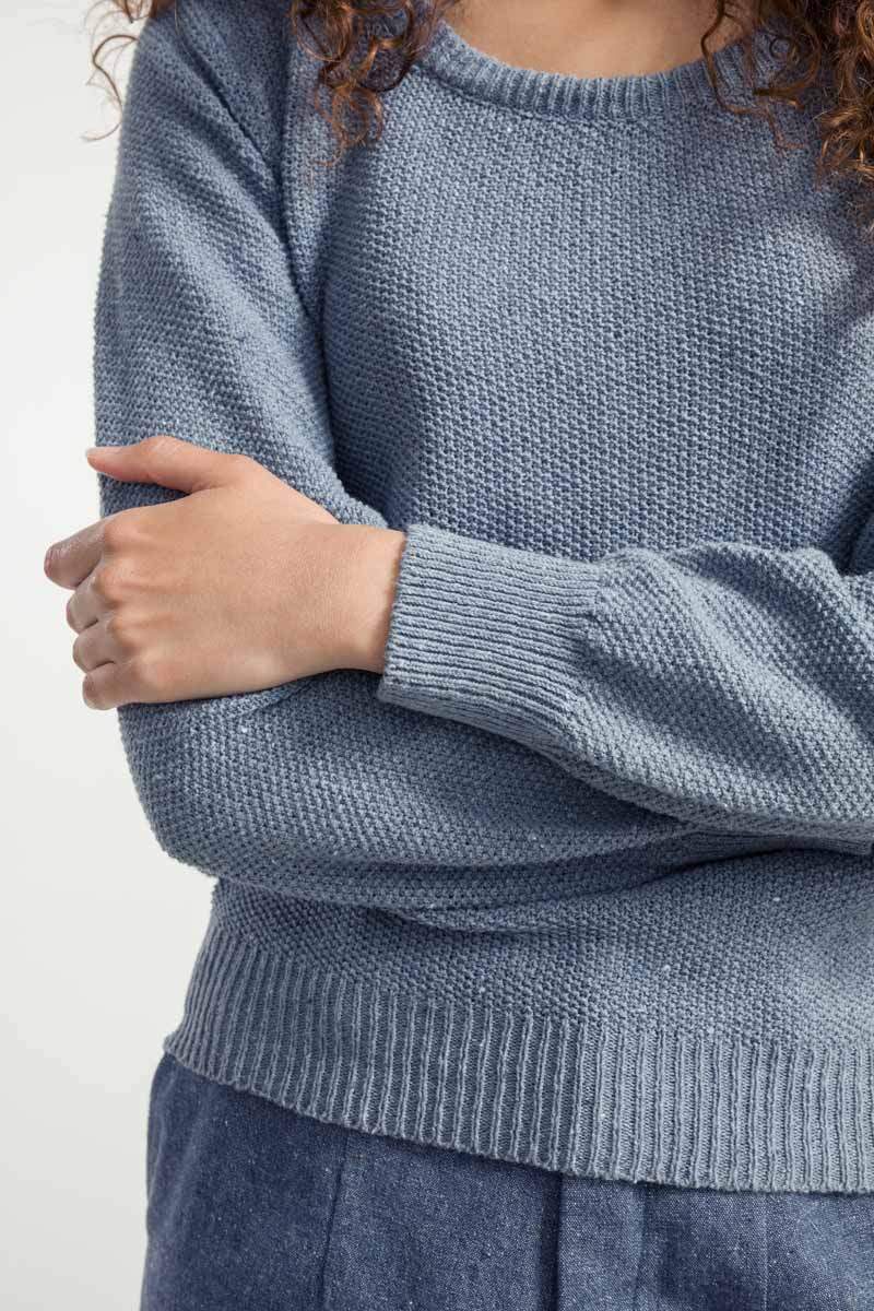 Recycled Cotton Sweater Grazia Atlantic blue
