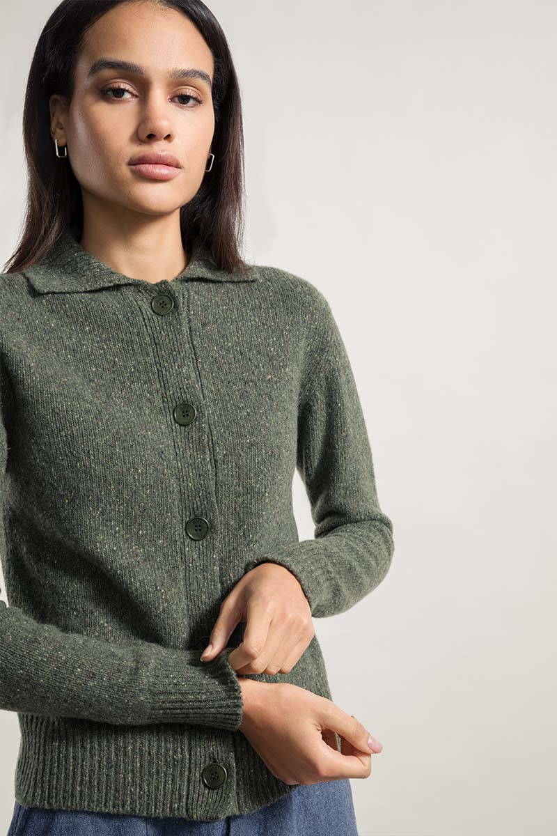 Recycled cashmere Cardigan Cecilia Khaki