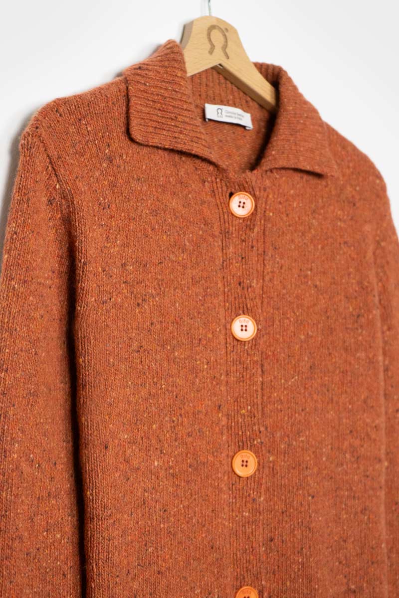 Cardigan en cachemire recyclé Cecilia Rouille