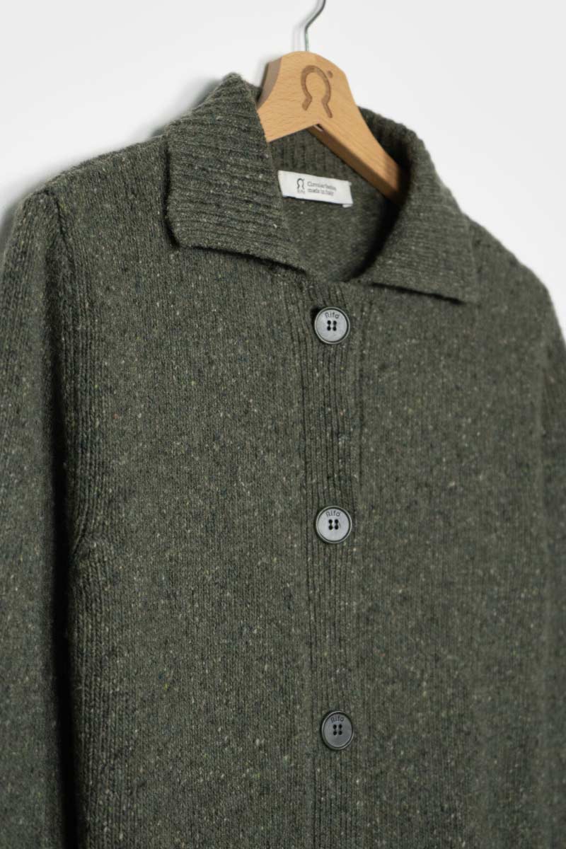 Recycled cashmere Cardigan Cecilia Khaki