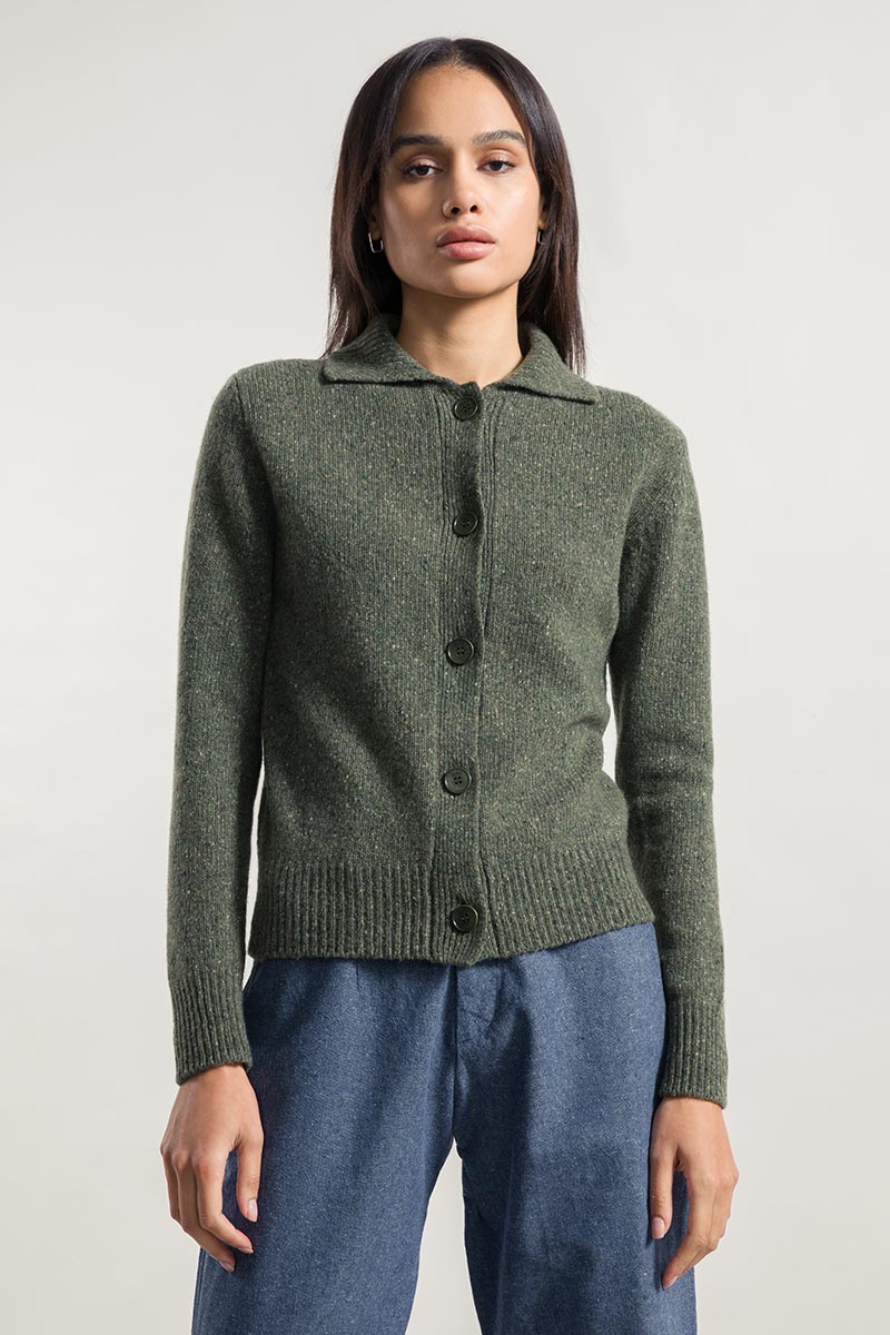 Recycled cashmere Cardigan Cecilia Khaki