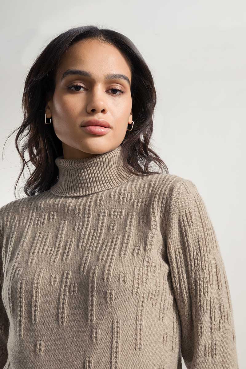 Women's cashmere turtleneck Nilde Beige