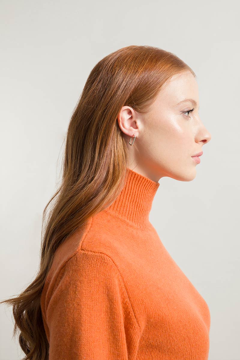 Cashmere turtleneck sweater Ada Orange