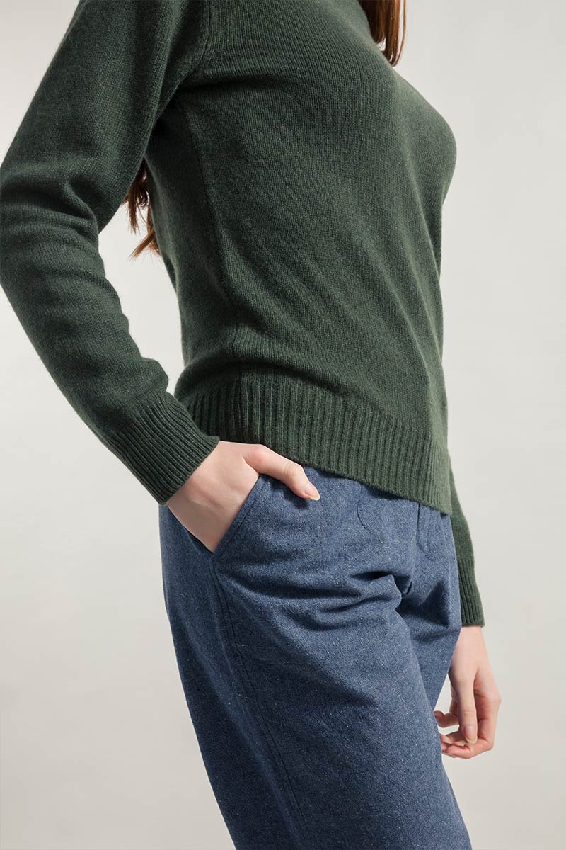 Cashmere turtleneck sweater Ada Forest green