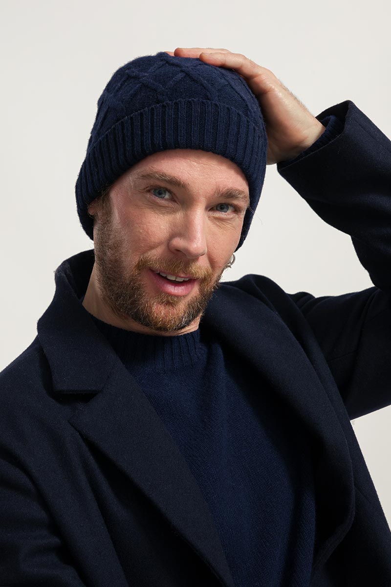 Bonnet en laine torsadée Louis Marine