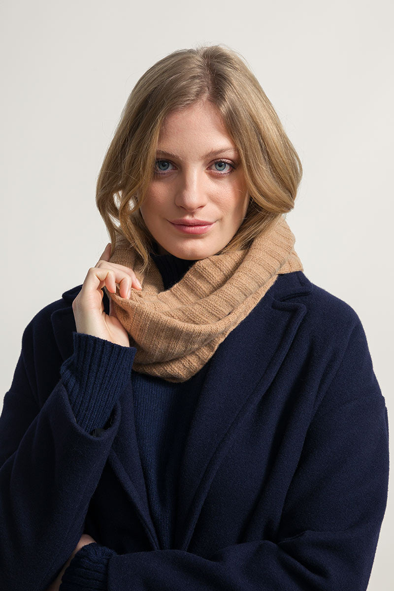 Recycled Cashmere Neck Warmer Leopoldo Beige