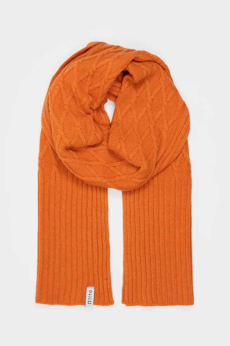 Schal aus recycelter Wolle Simone Orange