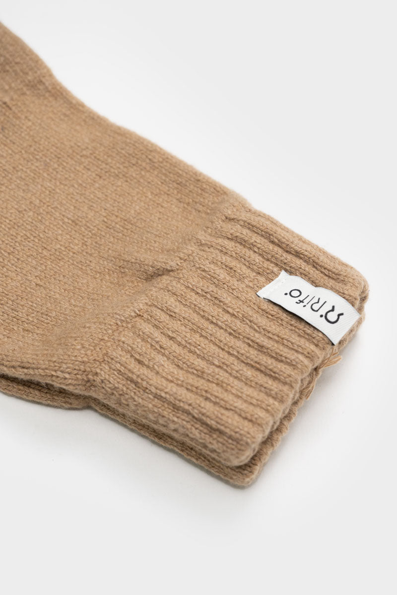 Gants homme cachemire recyclé Pier Paolo Beige