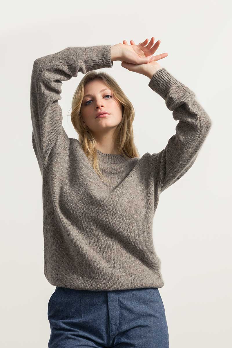 Alfredo Grey Unisex-Pullover aus recyceltem Kaschmir