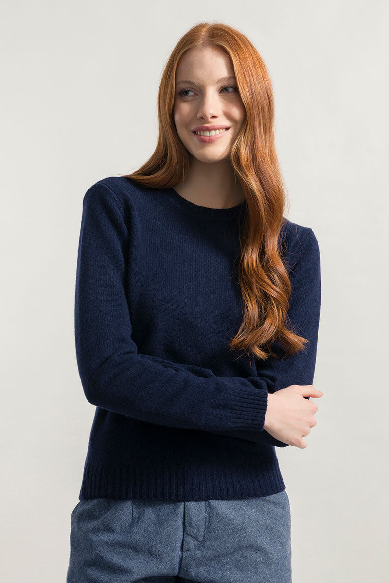 Recycled fine wool Sweater Laura Navy