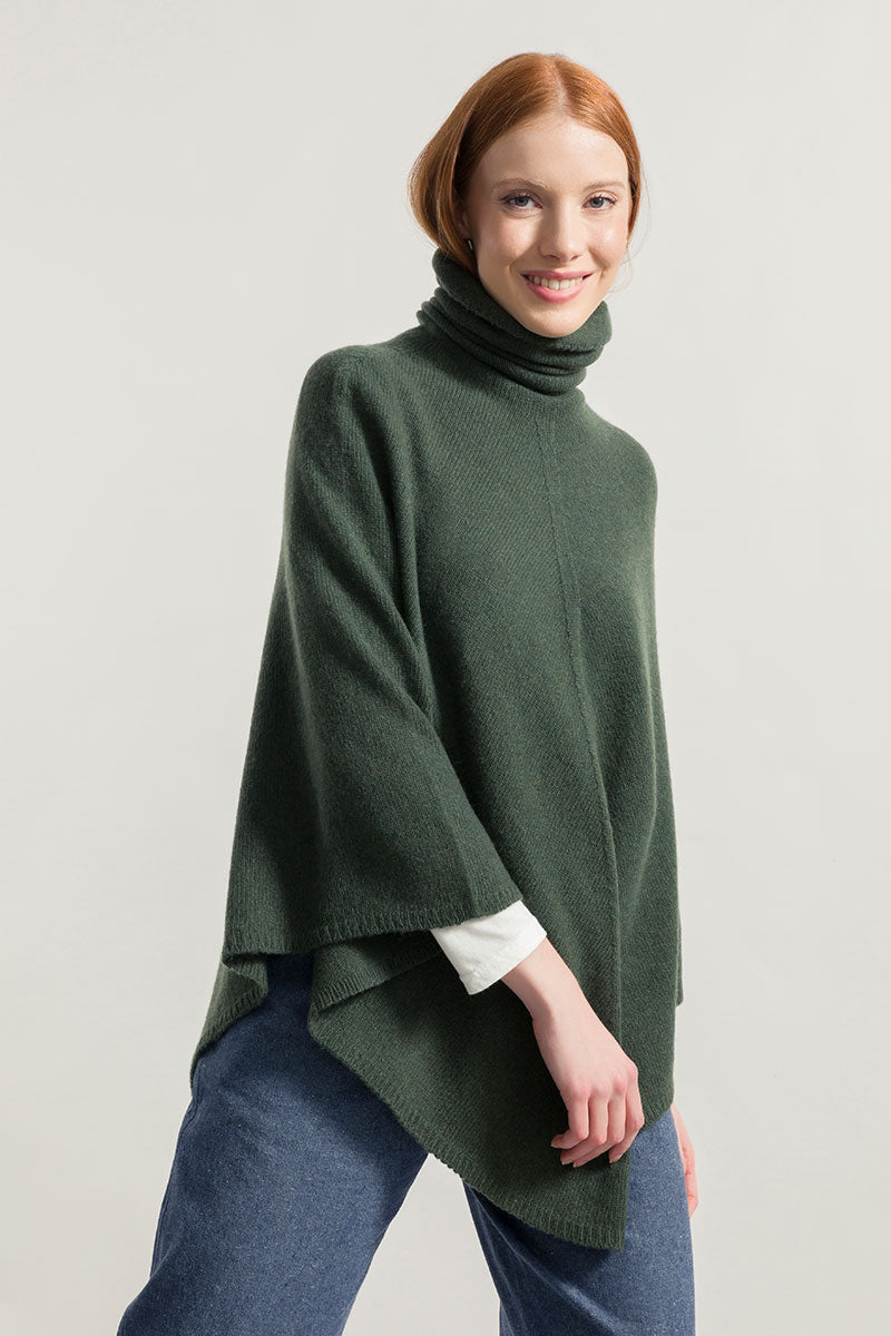 Poncho cachemire Elisabetta Vert