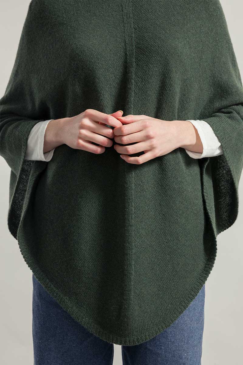 Poncho cachemire Elisabetta Vert