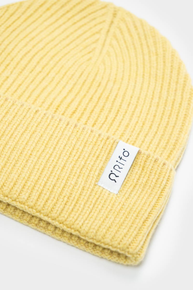 Bonnet unisexe en cachemire Marcello jaune chiné