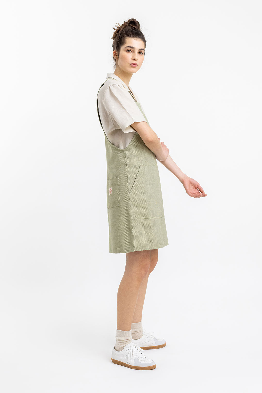 Robe Salopette verte en coton bio