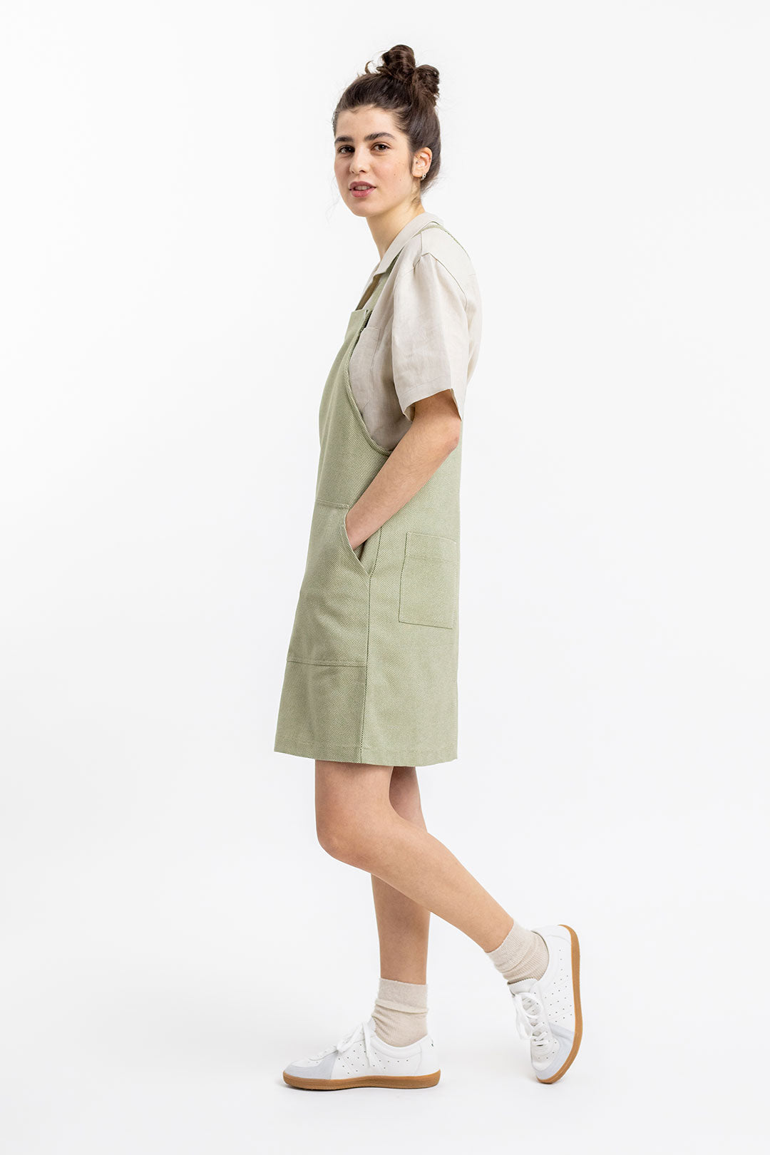 Robe Salopette verte en coton bio