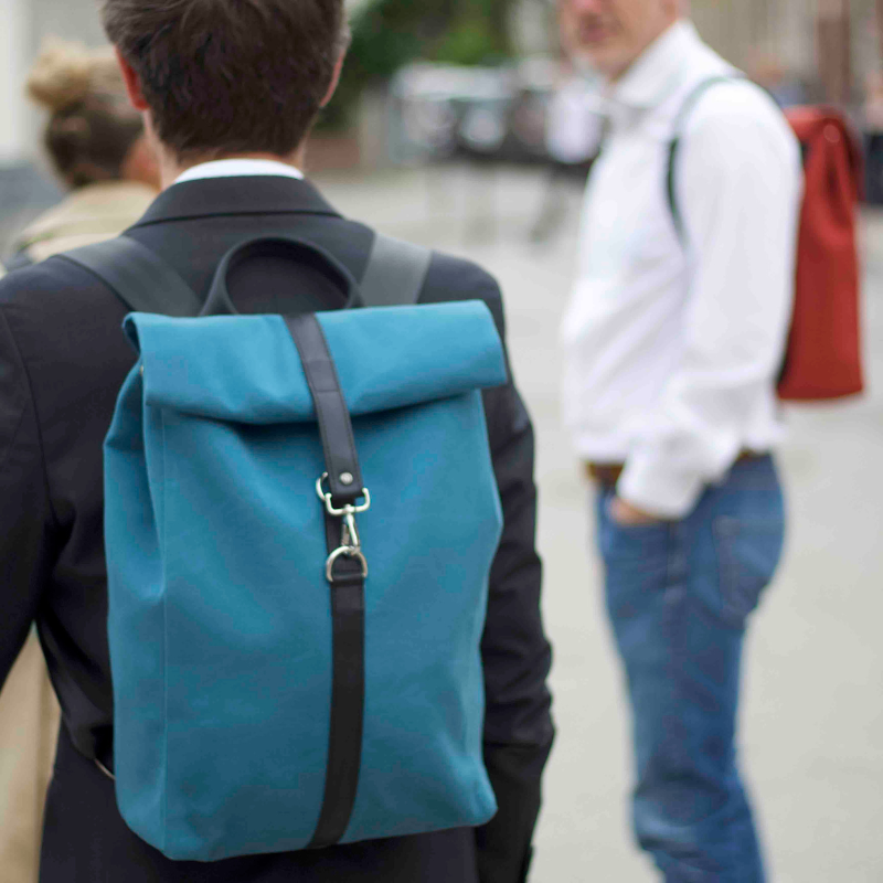 Upcycled Urbaner Rucksack - Blau