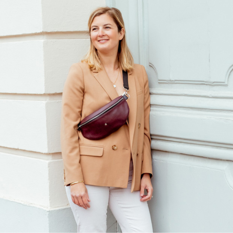 Sac banane upcyclé Bordeaux