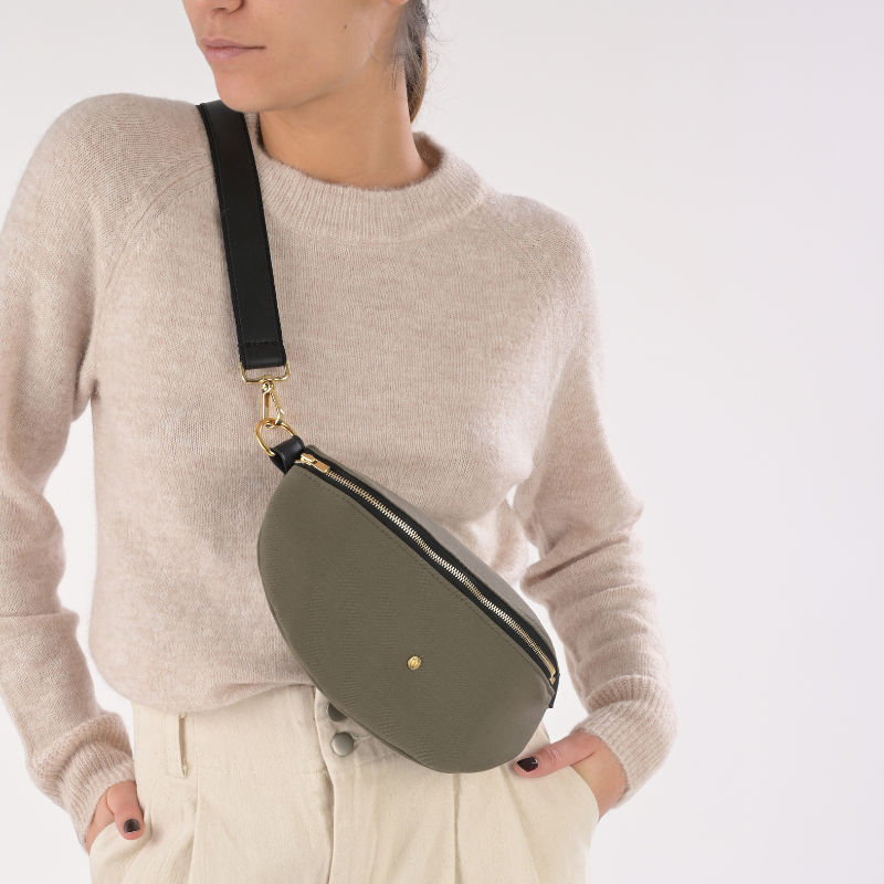 Upcycelt Gürteltasche Khakii