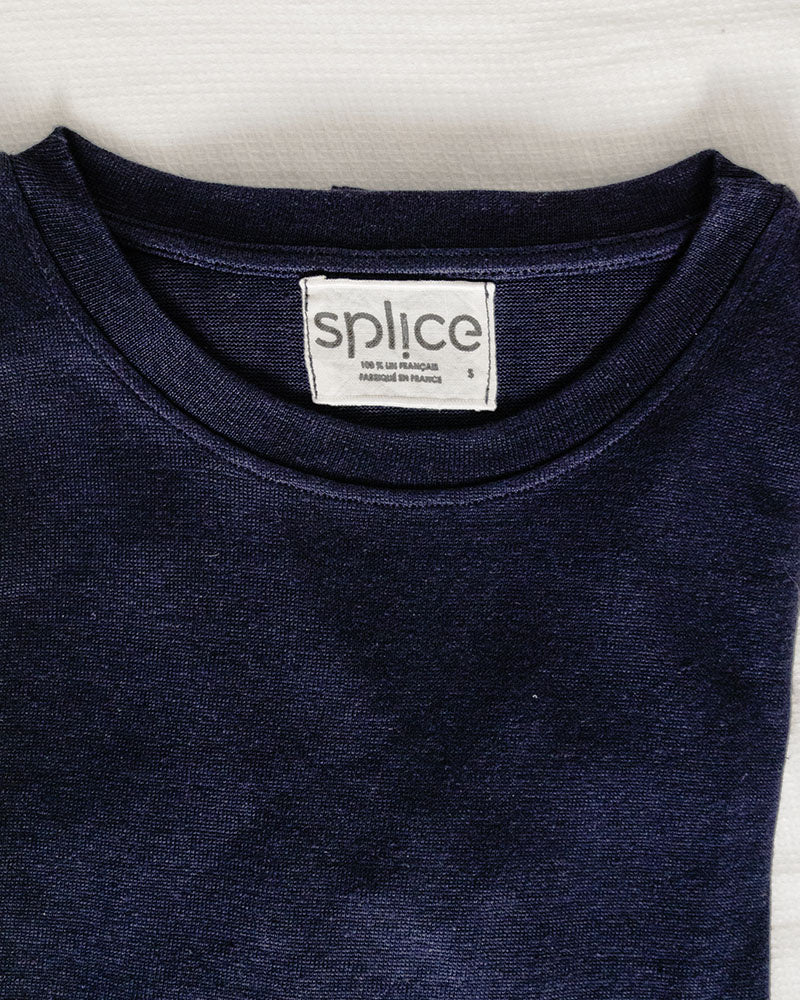 Pull en lin homme Linterpellant Bleu ardoise