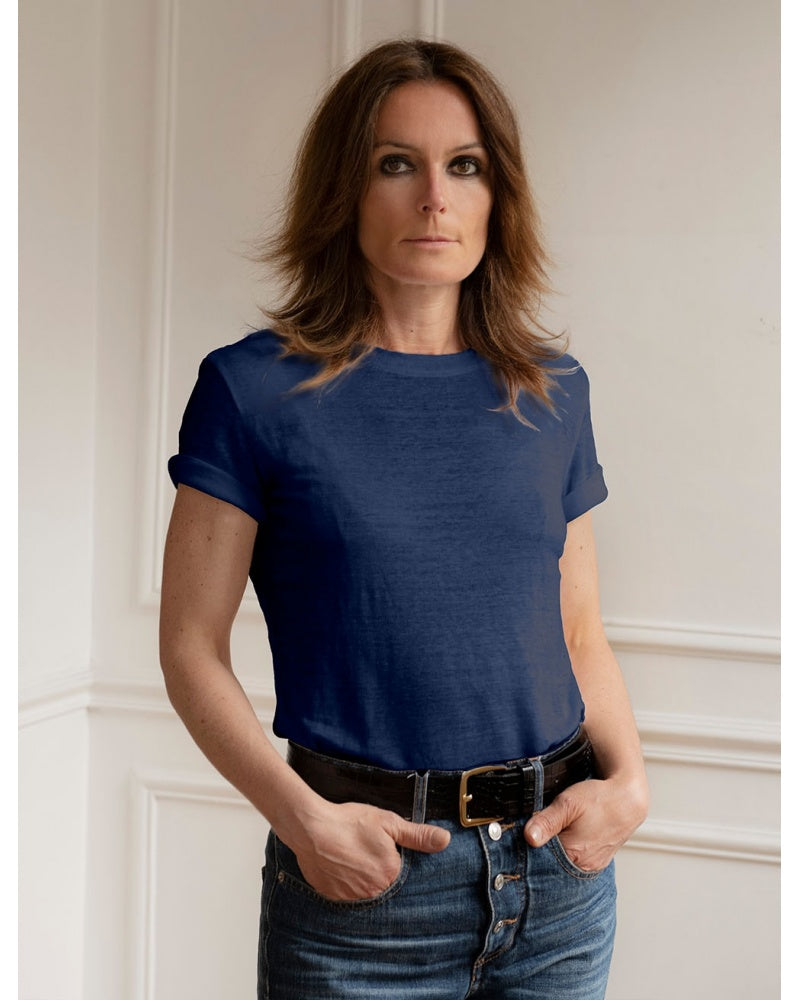 T-shirt lin femme Linetlautre Marine