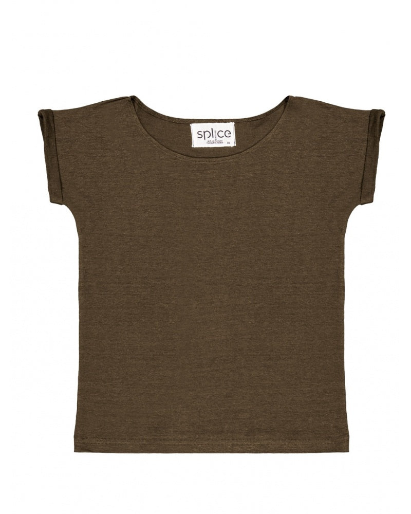 T-shirt kaki en lin femme L'Indémodable