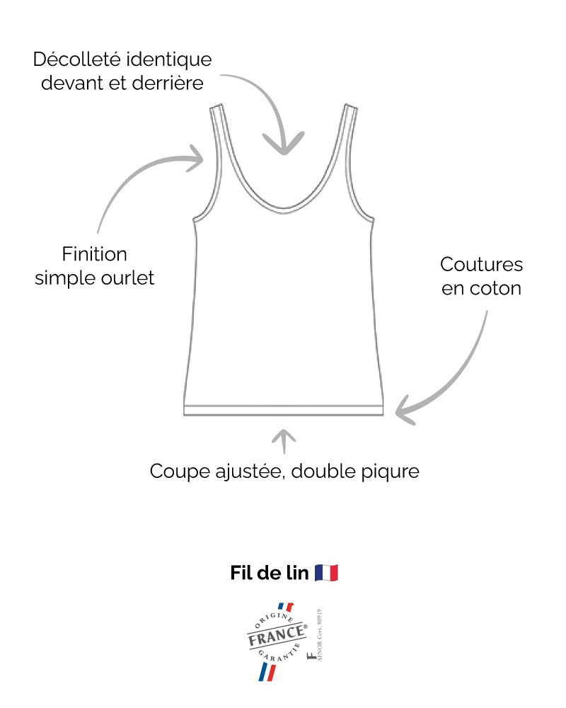 Débardeur en lin femme L'Intemporel Marine