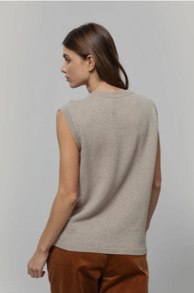 Gilet sans manche Angela Beige
