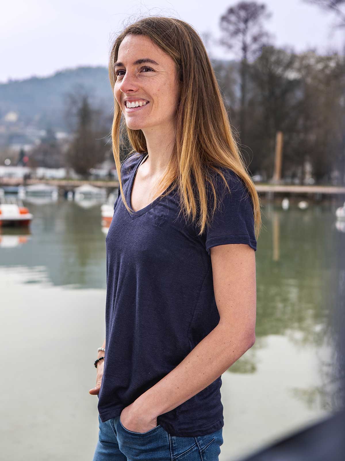 T-Shirt femme en lin L'Indispensable Bleu