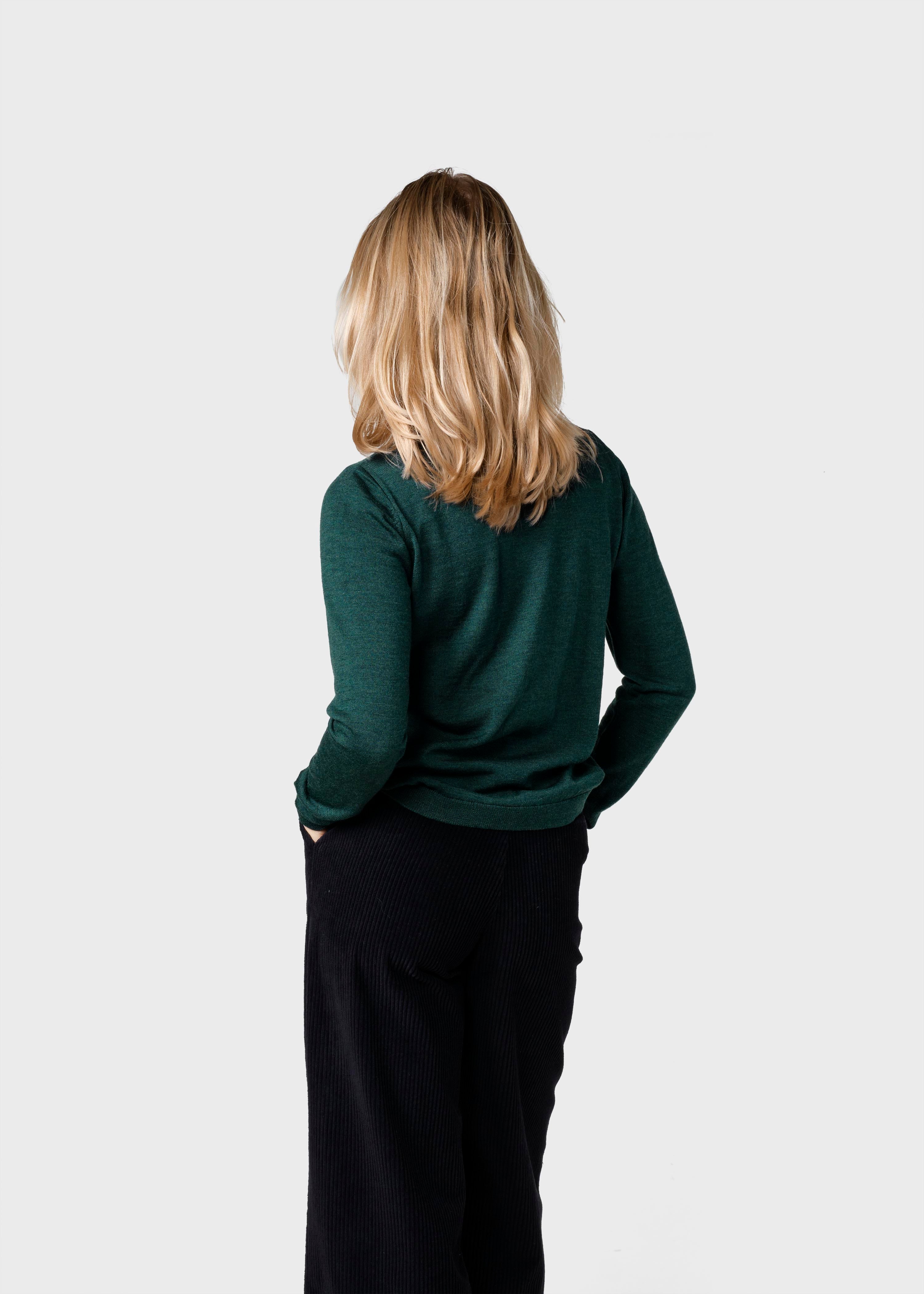 Women's Basic Merino Wool Sweater Moss green