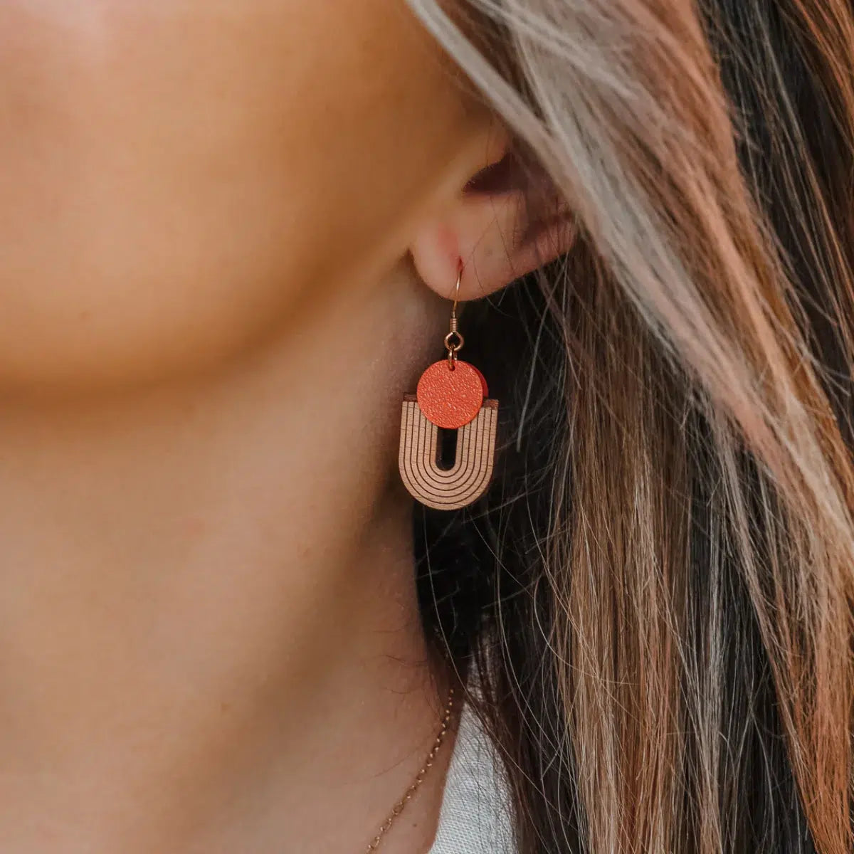 Boucles d'oreilles Upsylon Orange