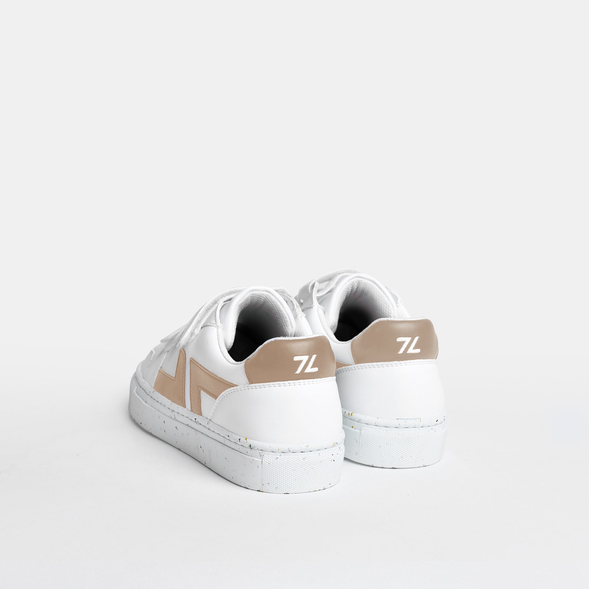 Beige vegane Klett-Sneaker