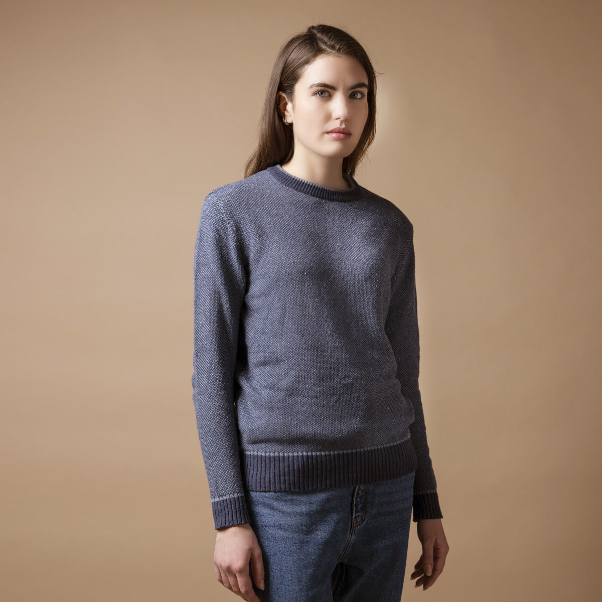 Pull Coton recyclé Lina Bleu atlantique
